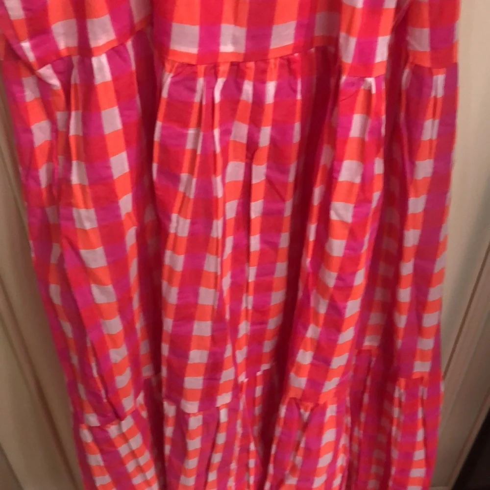 NEW SZ Blockprints X J Crew Tiered Dress 👗 in Gingham - Picture 13 of 14